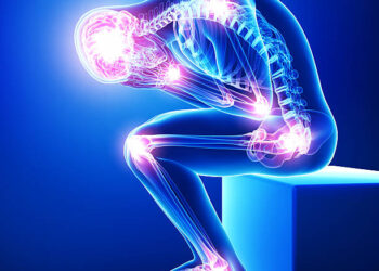 male all joints pain in blue