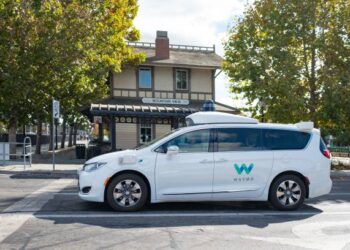 Close-up of self driving minivan.
(Photo by Smith Collection/Gado/Getty Images)