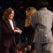 HOUSTON, TEXAS - OCTOBER 25: Democratic presidential candidate, U.S. Vice President Kamala Harris, (L) greets Beyoncé (R) during a campaign rally at Shell Energy Stadium on October 25, 2024 in Houston, Texas. Vice President Kamala Harris is campaigning in Texas holding a rally supporting reproductive rights with recording artists Beyoncé and Willie Nelson.  (Photo by Justin Sullivan/Getty Images)