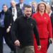 BUDAPEST, HUNGARY - NOVEMBER 7:  President of Ukraine Volodymyr Zelenskyy arrives for the European Political Community summit at Puskas Arena on November 7, 2024 in Budapest, Hungary. This is the fifth meeting of the EPC, which was created in 2022 and brings together leaders from the 27 European Union countries and 20 others. (Photo by Janos Kummer/Getty Images)