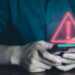 Emergency warning alert alarm on Smartphone, Data network protection, Virus alarm.