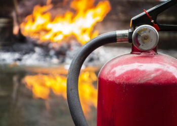 Burning Flames and Fire Extinguishers